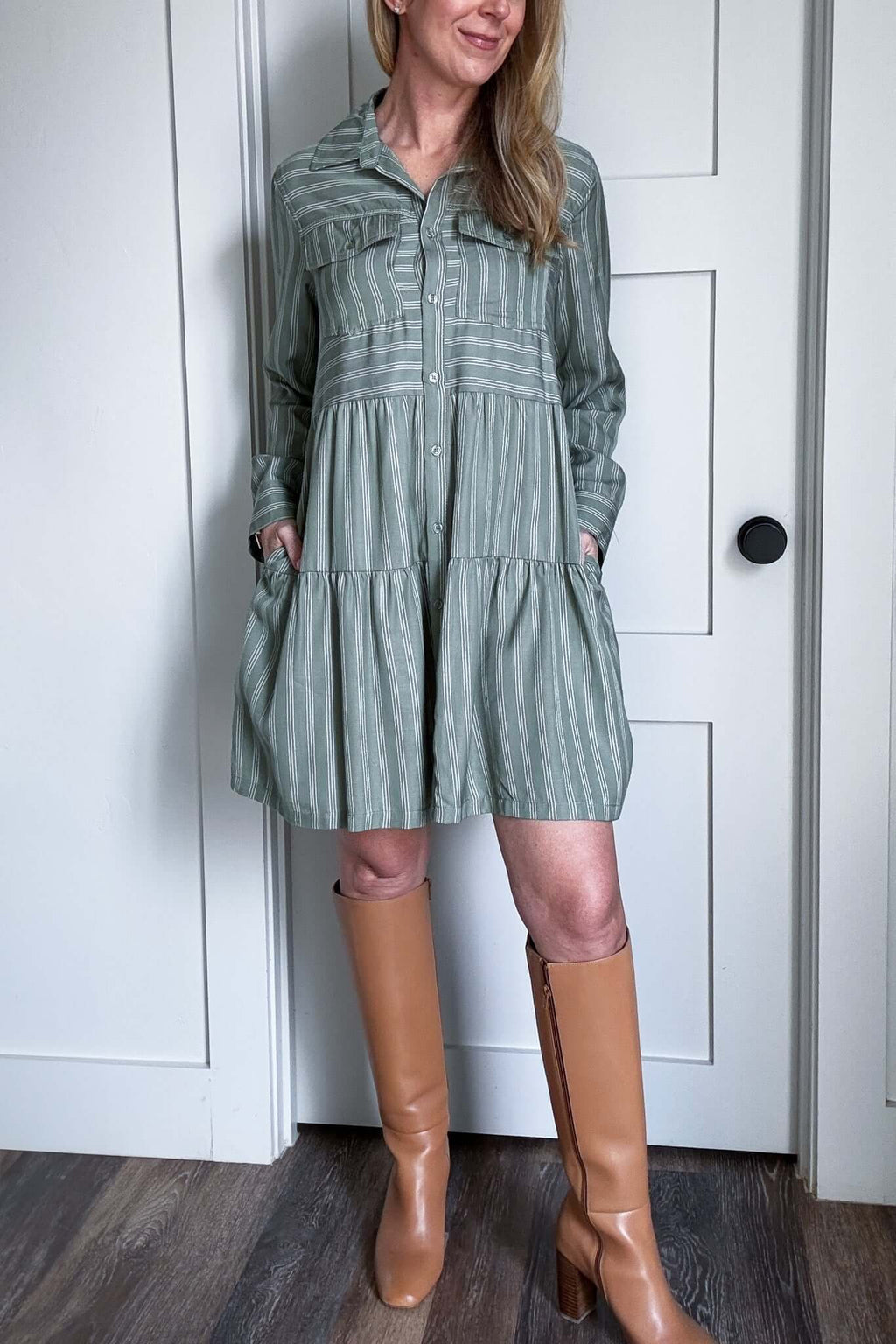 Breezy Green Dress Cotton & Cashmere Breezy Green Dress Cotton & Cashmere