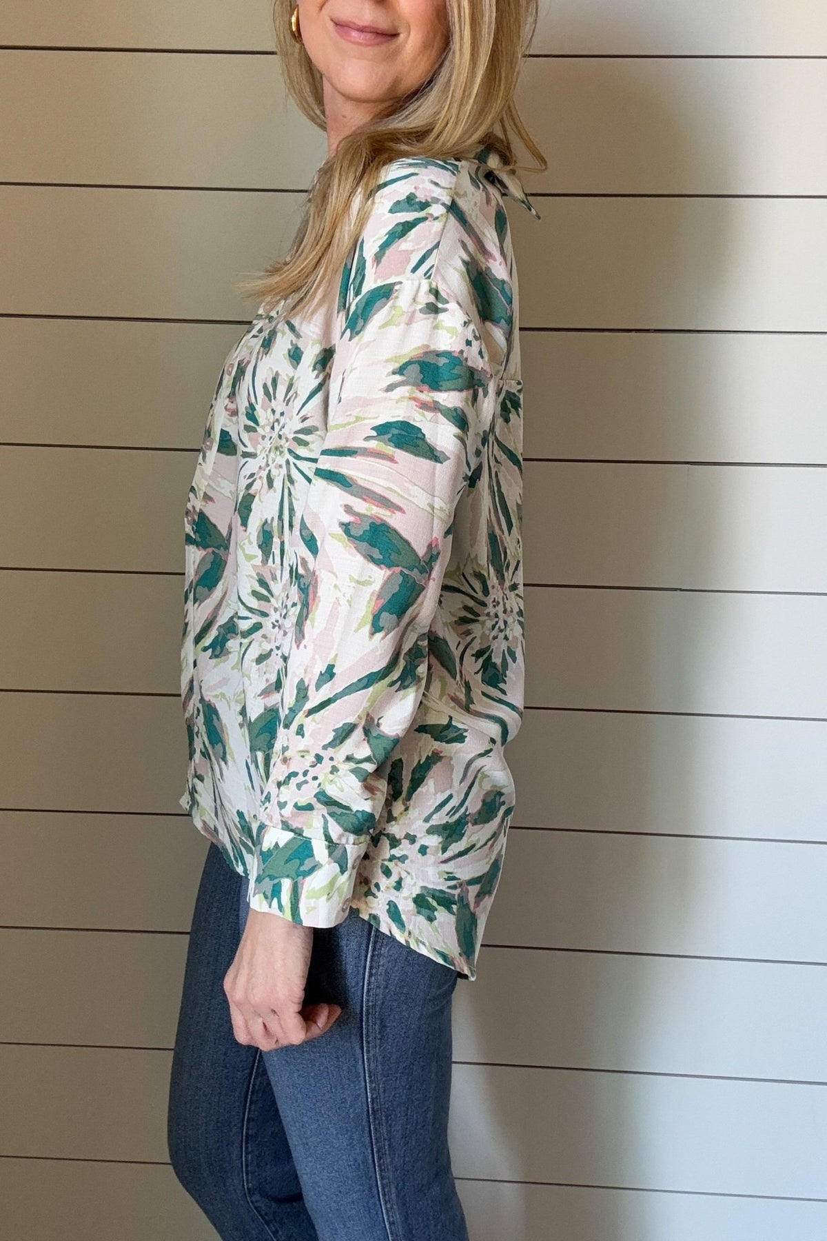 Front & Back Buttoned Up Blouse - Cotton & Cashmere