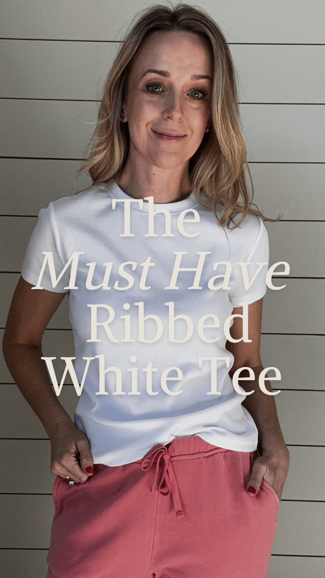 The Must Have Ribbed White Tee - Cotton & Cashmere