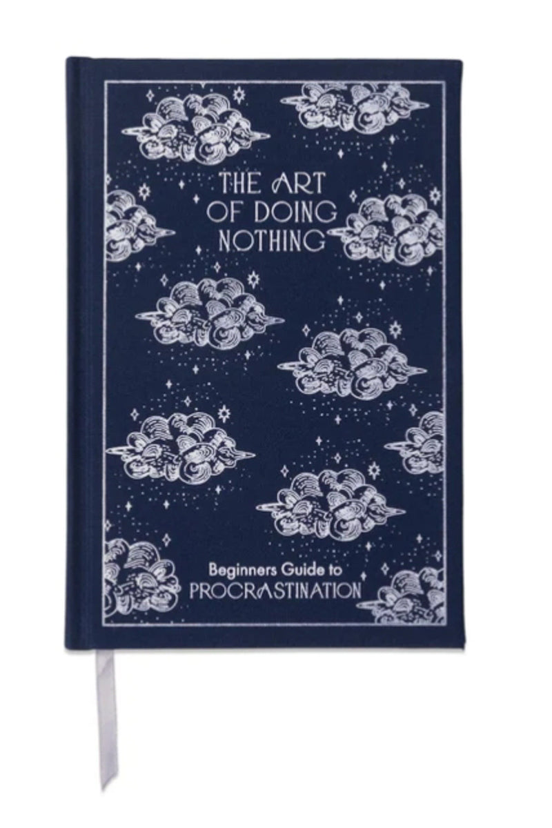 Notebook with 'The Art of Doing Nothing' design on a white background