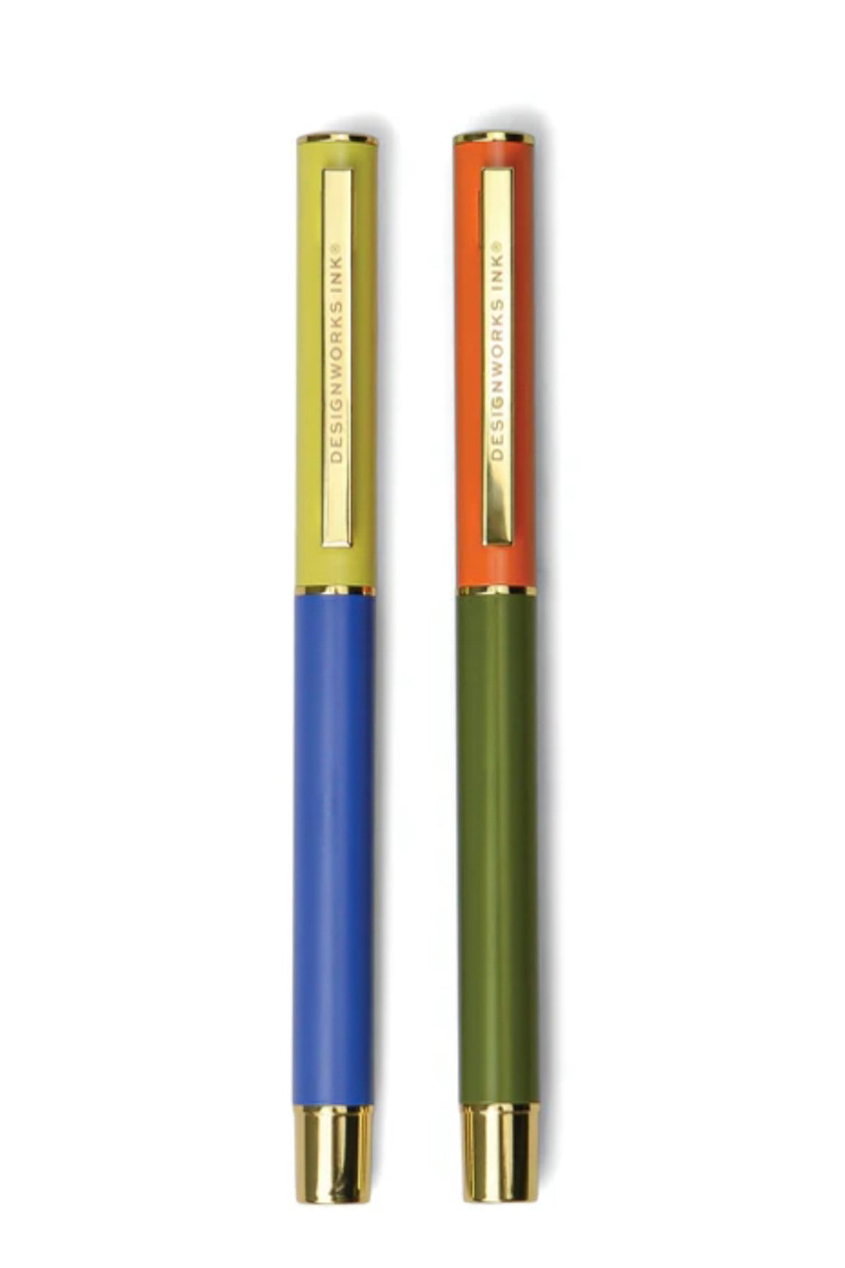 Brighten up the blah with our hot-hued writing utensils. Every set features two pens, each filled with rich black ink and decorated in vibrant, contrasting colors with a matte finish.