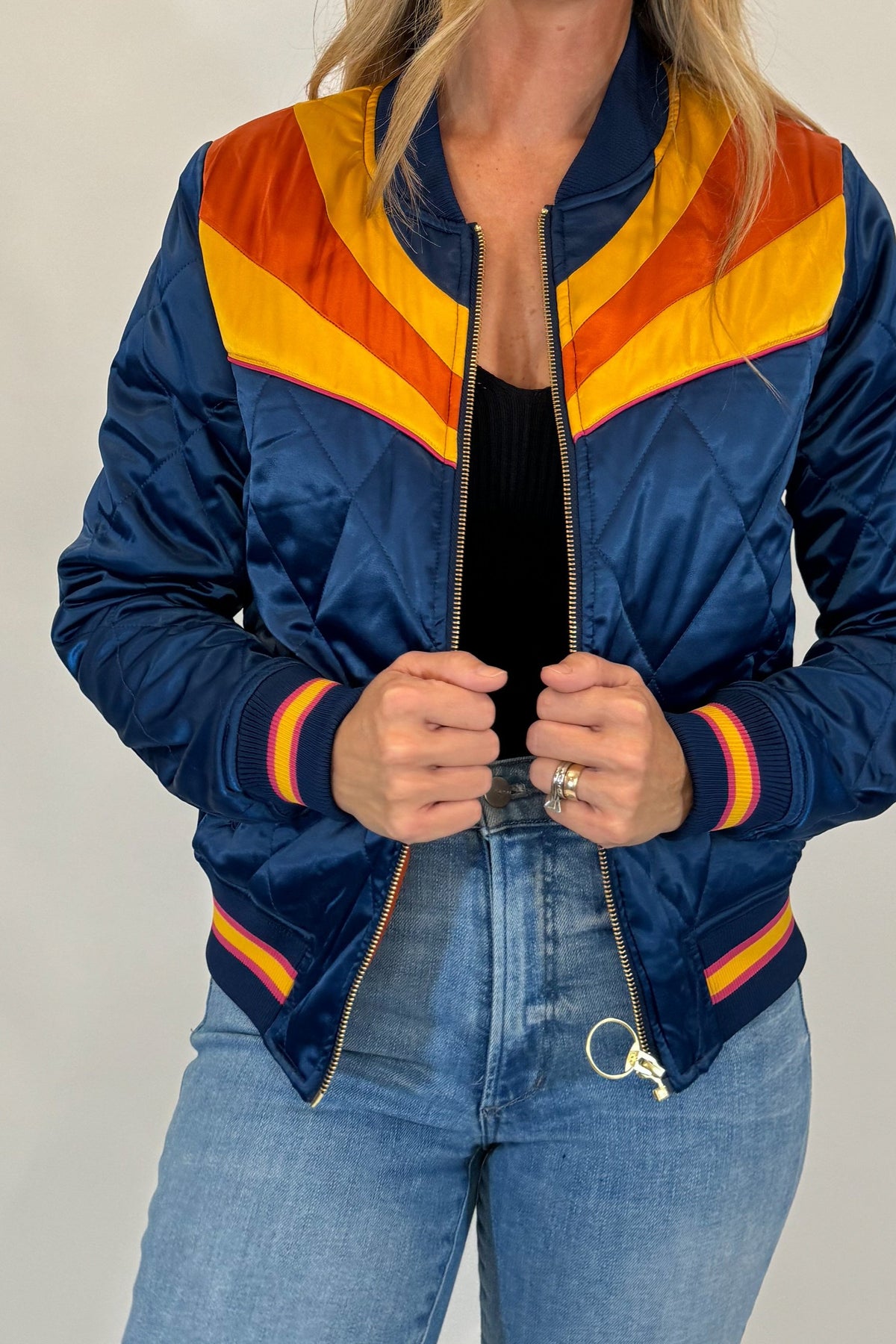 Blue Rising Sun Bomber Jacket