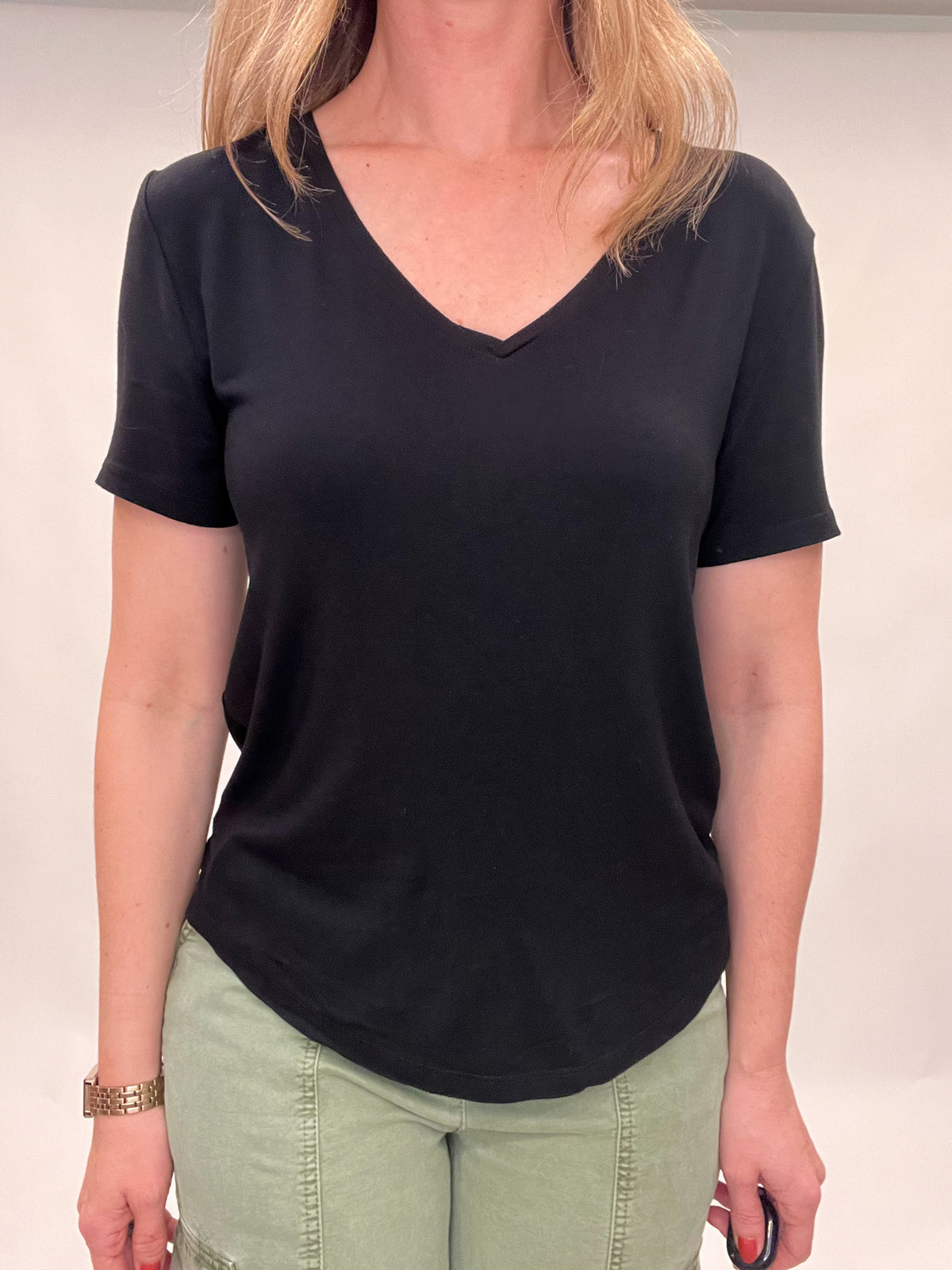 Our favorite super soft tee, designed with that drapey, relaxed fit you love - thanks to viscose Lycra jersey material. This wear-everyday tee is meant to be one of the most versatile pieces in your wardrobe and will last for years to come.