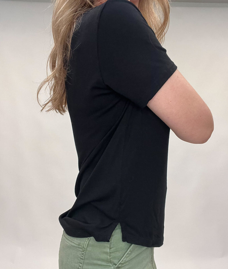 Our favorite super soft tee, designed with that drapey, relaxed fit you love - thanks to viscose Lycra jersey material. This wear-everyday tee is meant to be one of the most versatile pieces in your wardrobe and will last for years to come.