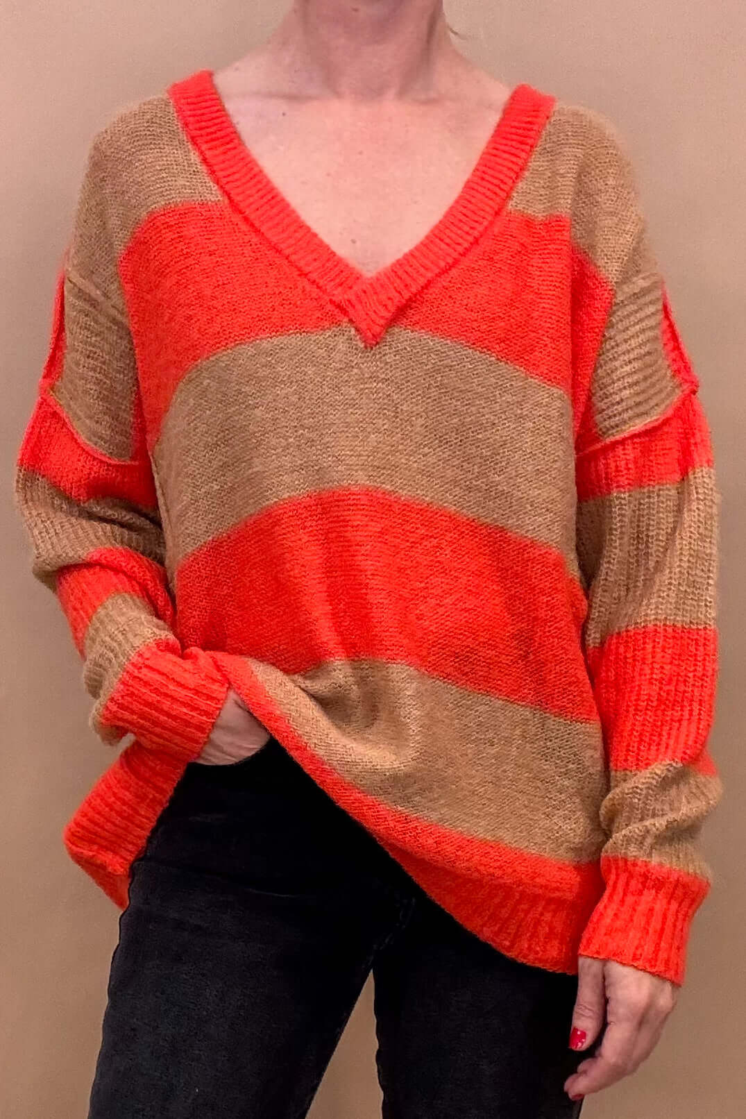 Bold Stripes Oversized Sweater