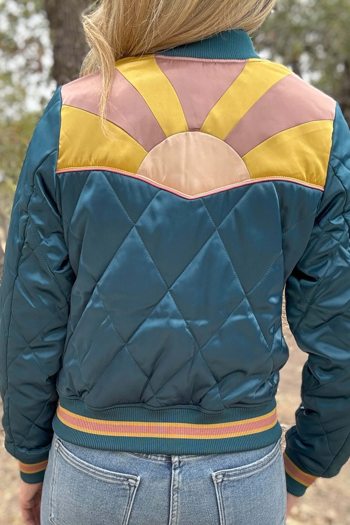 Peacock Rising Sun Bomber Jacket