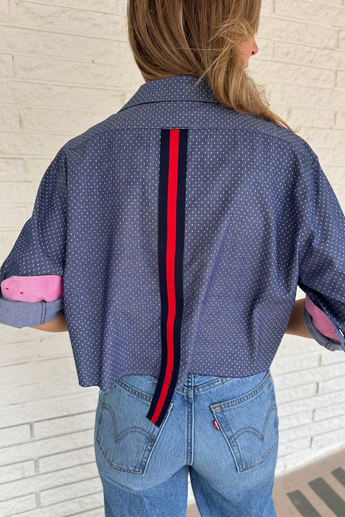 Blue Dot Stella Upcycled Shirt, 100% Cotton