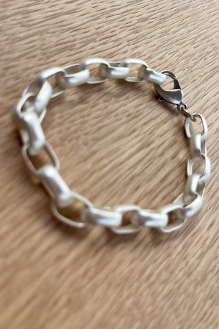 Matte Chain Silver Bracelet, Made in the USA
