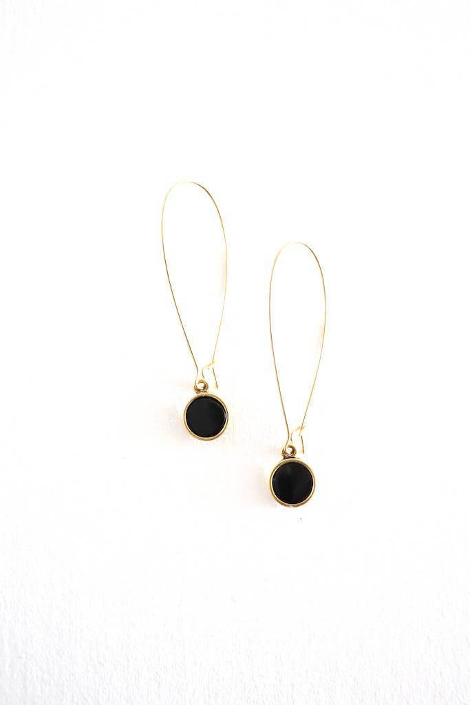 Angie Earrings, Gold & Black Horn - Cotton & Cashmere