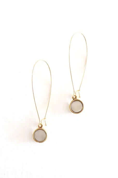 Angie Earrings in Gold & Cream Bone - Cotton & Cashmere