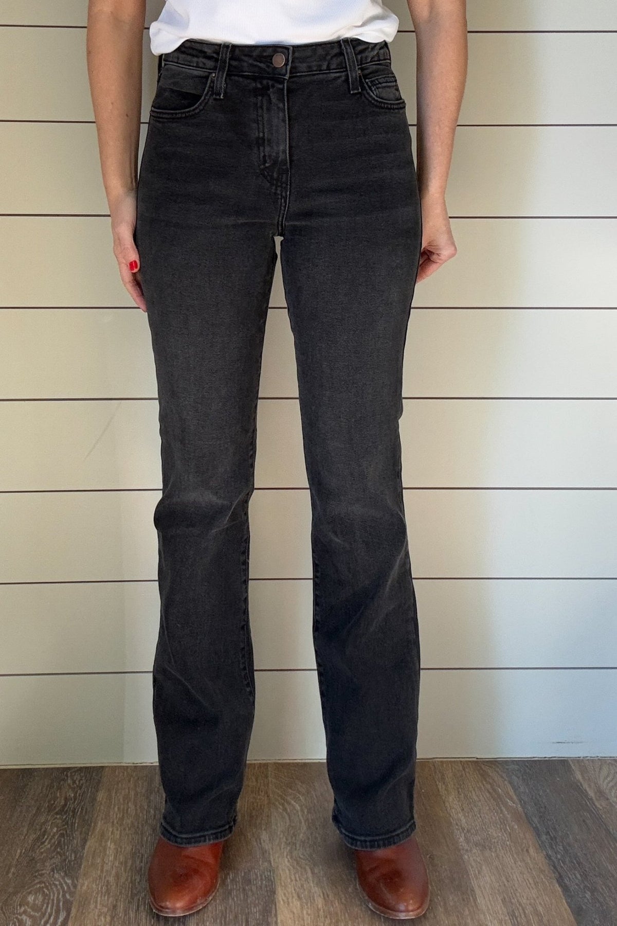 Bambino, 33" inseam Baby Flare Jeans, Washed Black, Made in the USA - Cotton & Cashmere