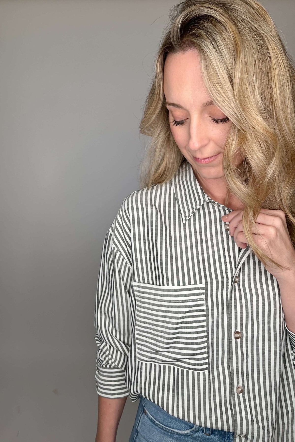 Black Striped Classic Button up Shirt - Cotton & Cashmere