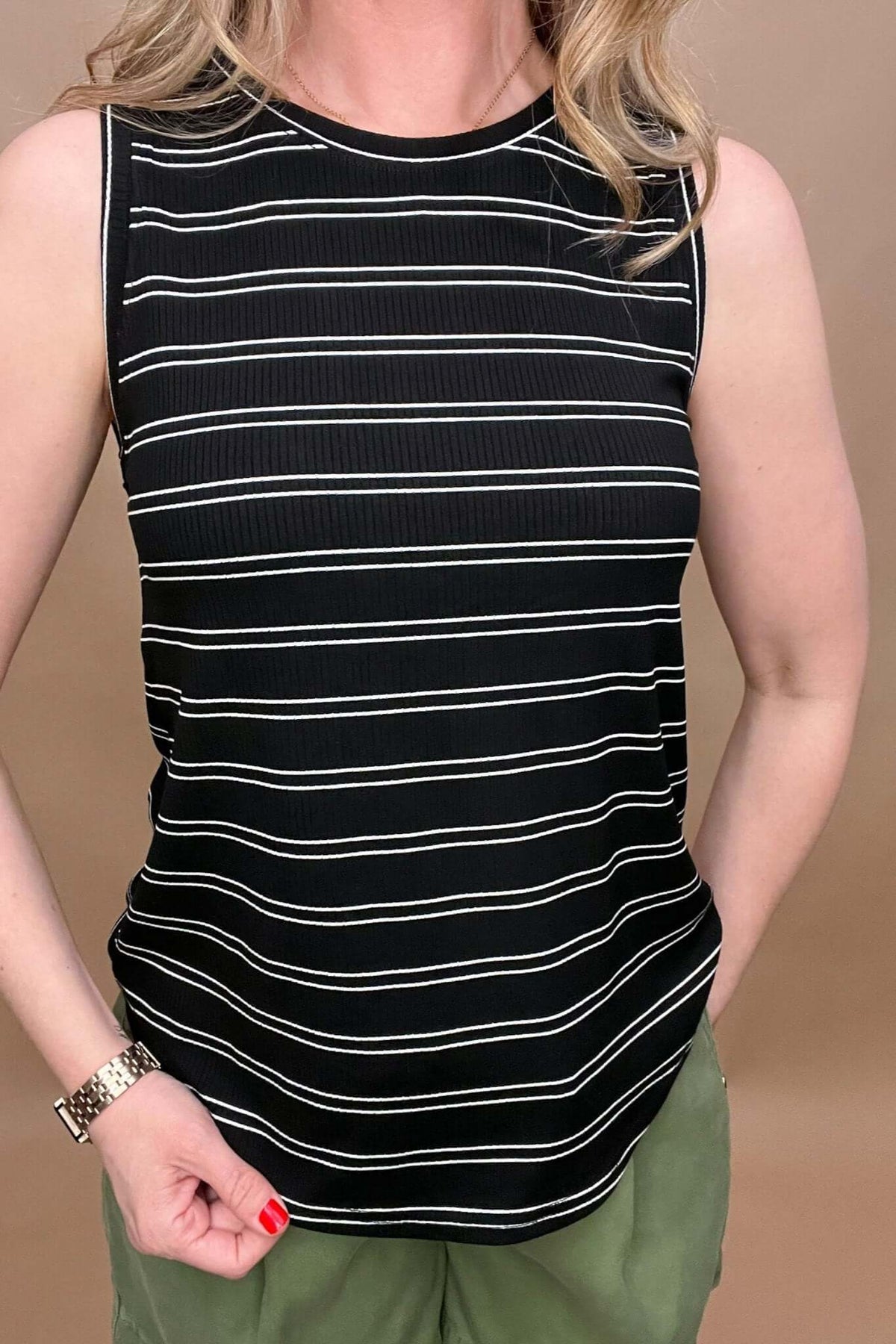 black and white tank