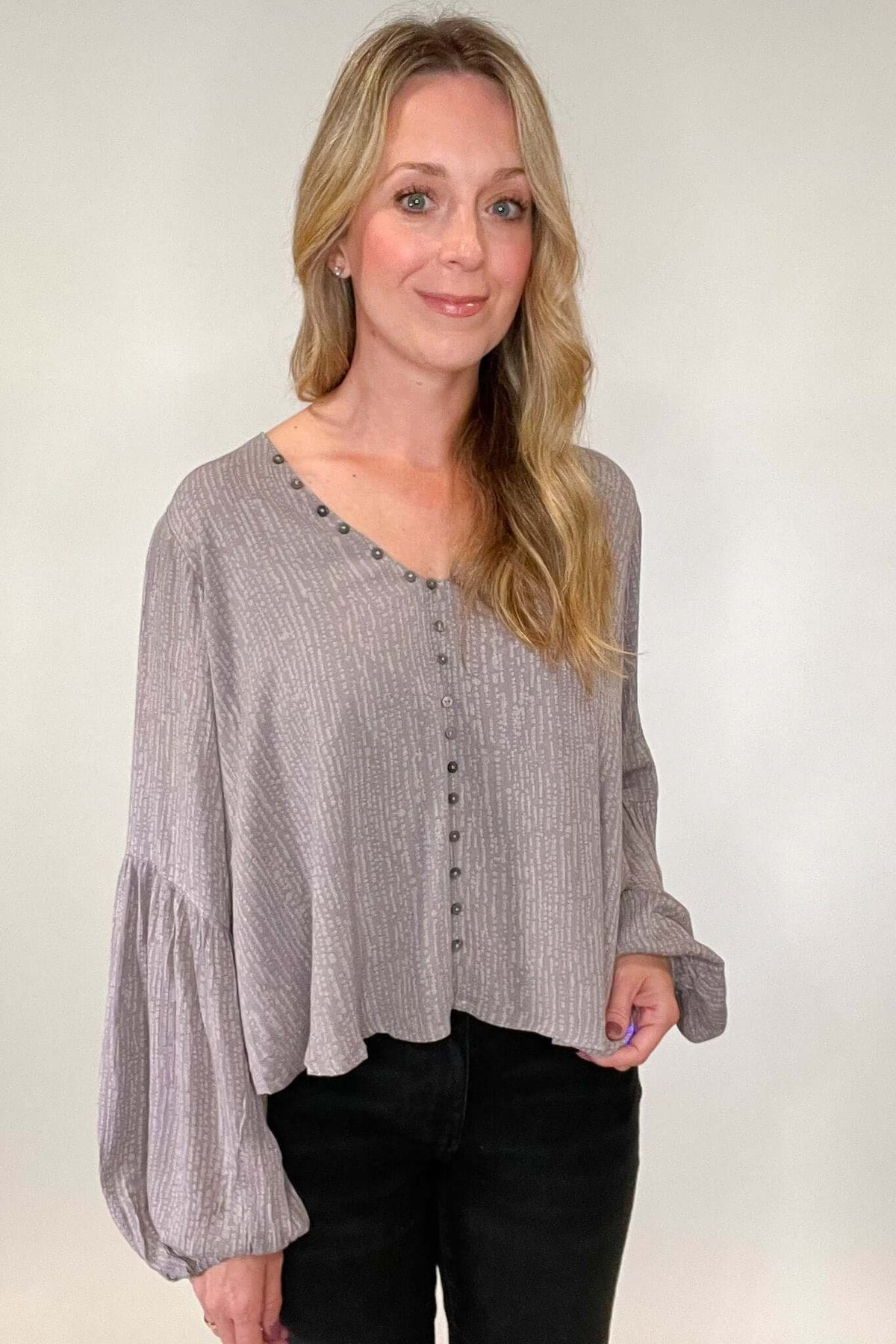 Buttons & Billows Blouse - Cotton & Cashmere