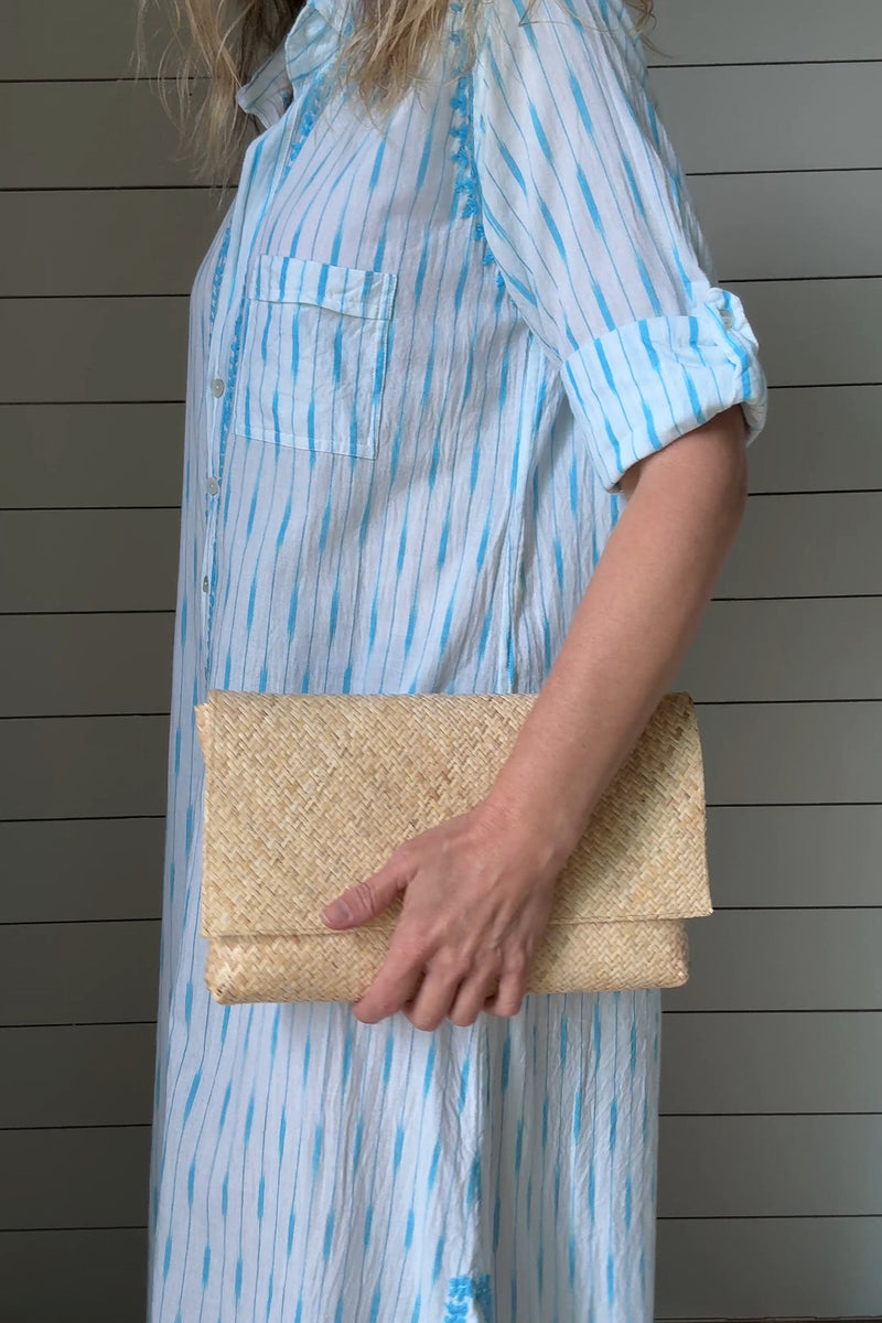 village woven clutch