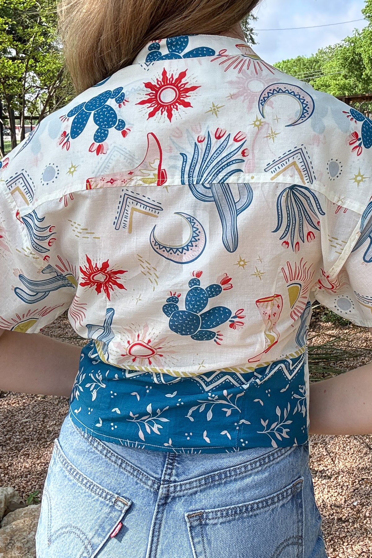 cotton western blouse, boutique in blanco texas, shop in blanco texas