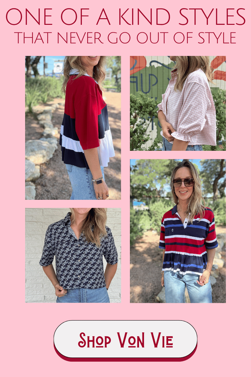 vonvie shirts boutique in blanco texas