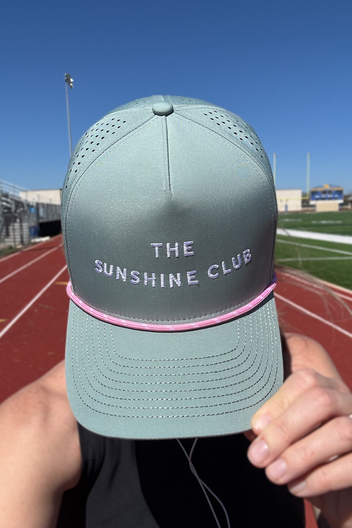 shops in blanco texas, green womens golf cap with pink band, the sunshine club, sunshine tienda, summer style blanco texas, shop blanco texas