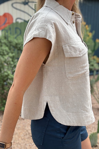 linen button up shirt
100% linen shirt
women’s linen top
sleeveless linen shirt
linen shirt with pockets
collared linen top
lightweight linen blouse
breathable summer top
casual linen clothing
boutique linen shirt
women’s boutique clothing
natural fabric clothing
Cotton & Cashmere linen
Blanco Texas boutique
shopping in Blanco Texas