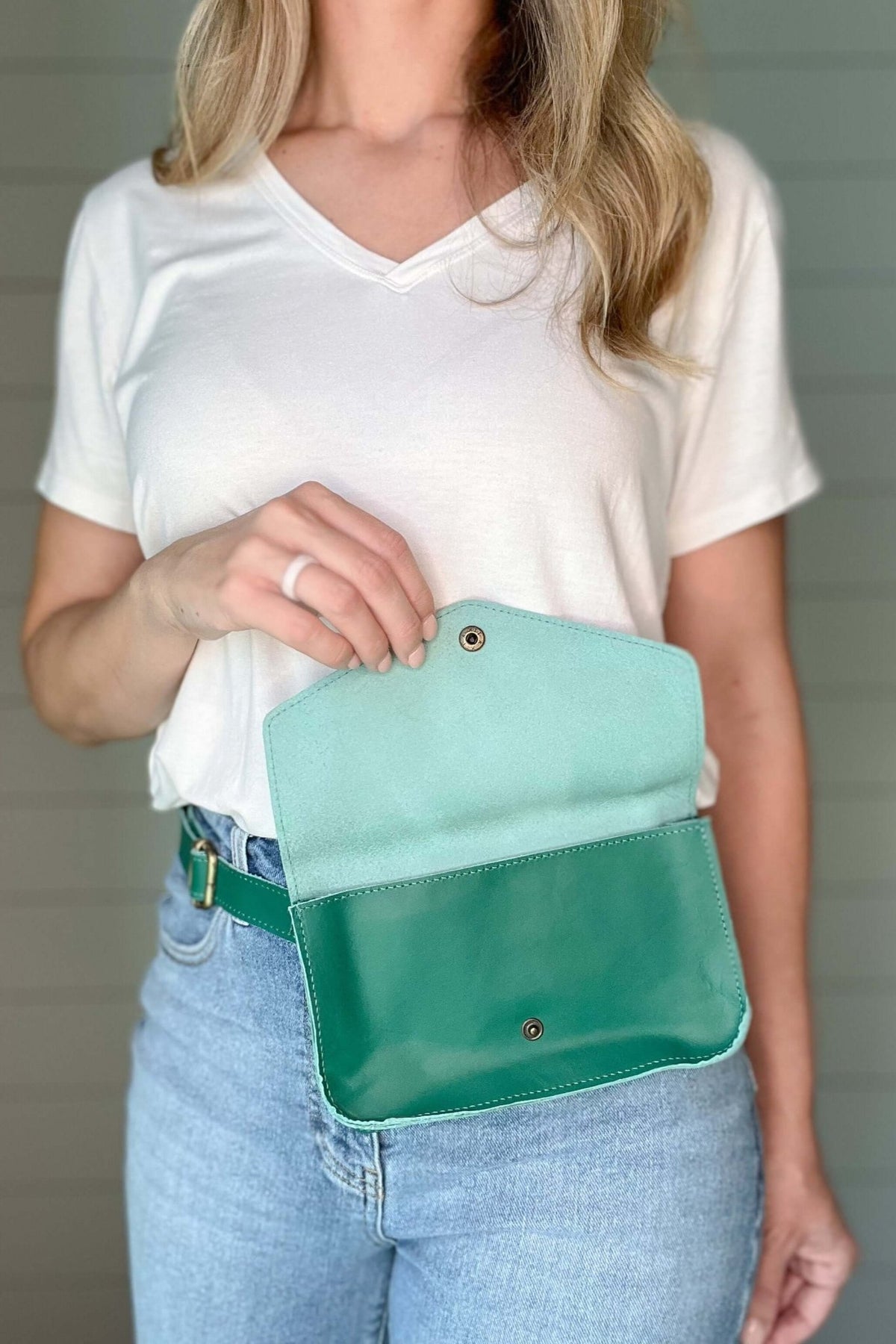 Kelly Green Leather Belt Bag - Cotton & Cashmere