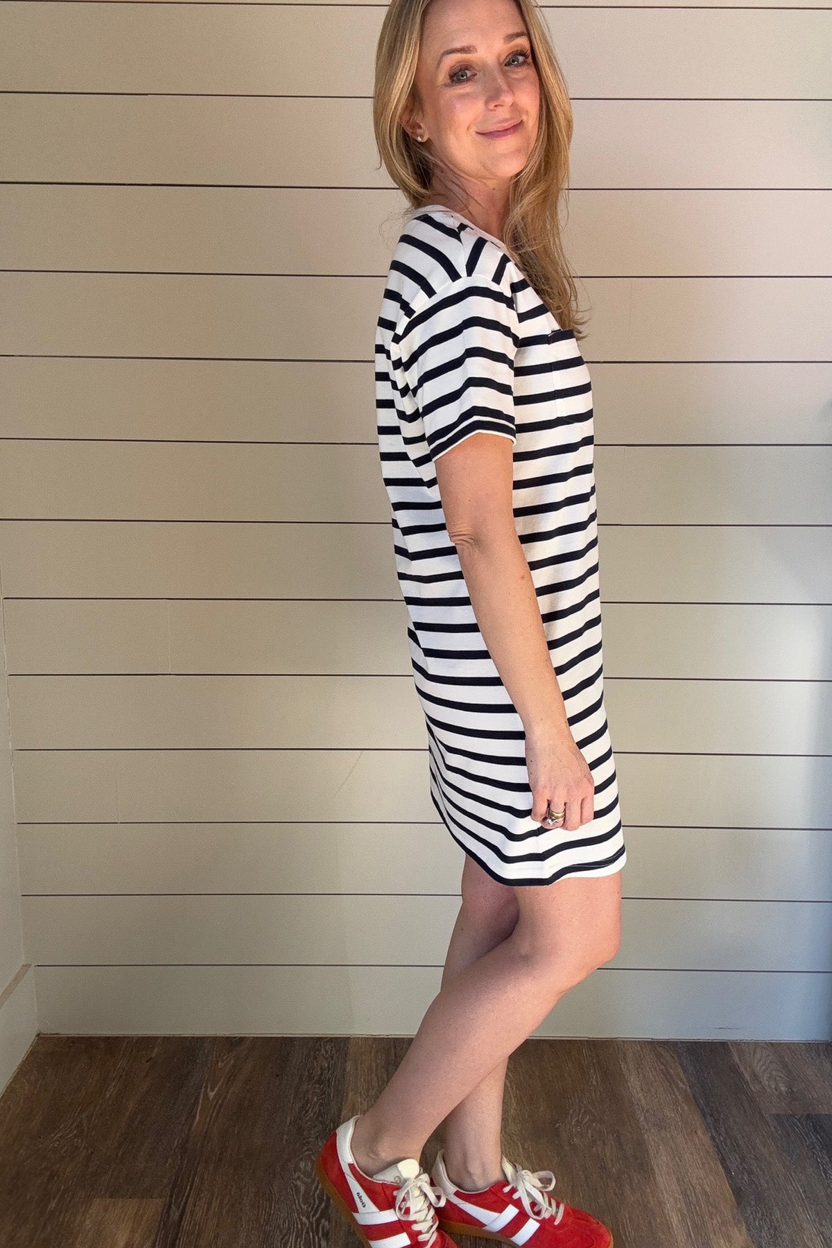 Kickback Cotton Striped Dress - Cotton & Cashmere