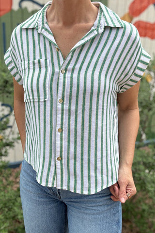 cotton clothing, women’s fashion, striped blouse, linen blend top, women’s clothing, effortless style, casual women’s tops, breathable summer tops, everyday style, lightweight blouse