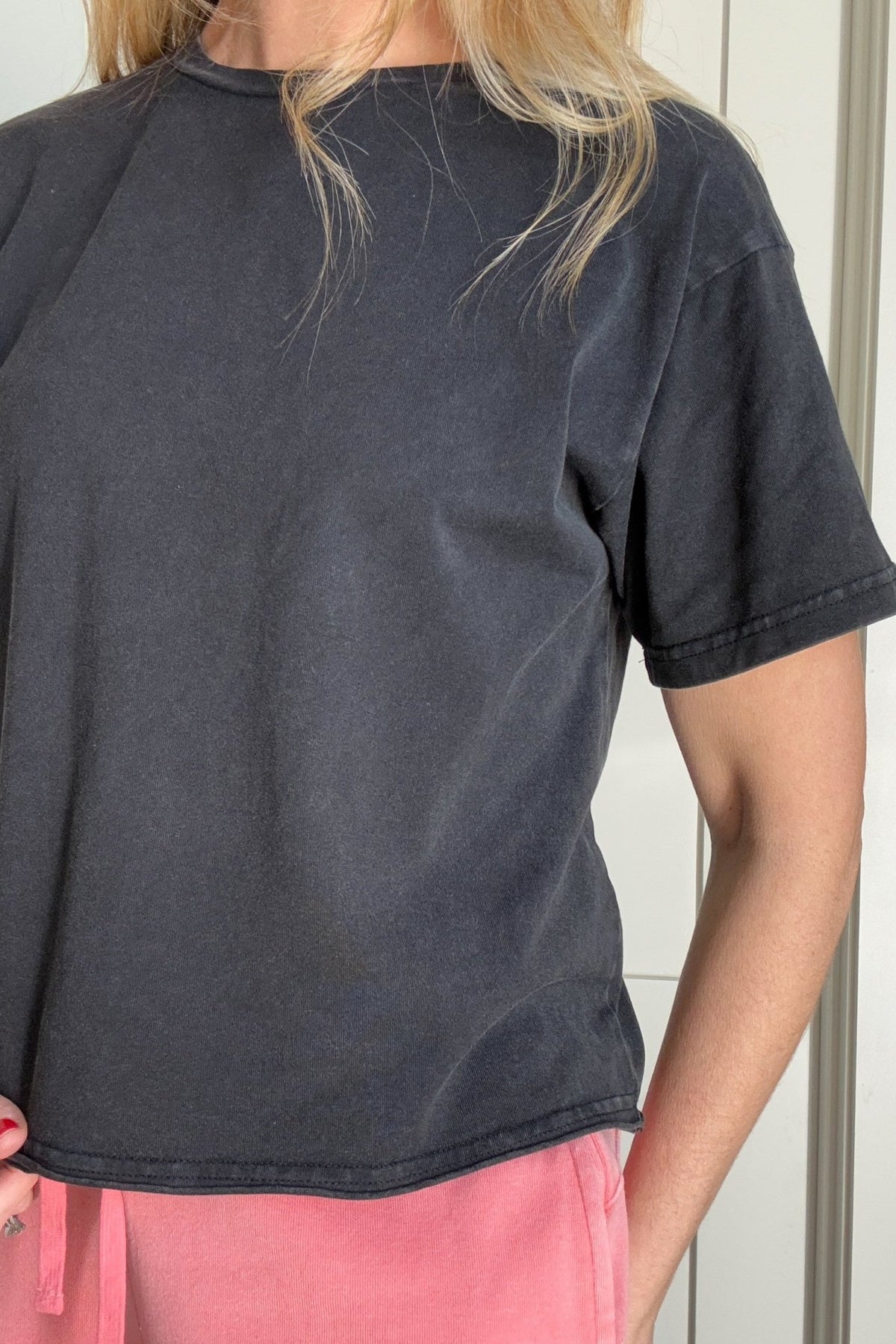 Mineral Washed Raw Hem Tee, 100% Cotton - Cotton & Cashmere