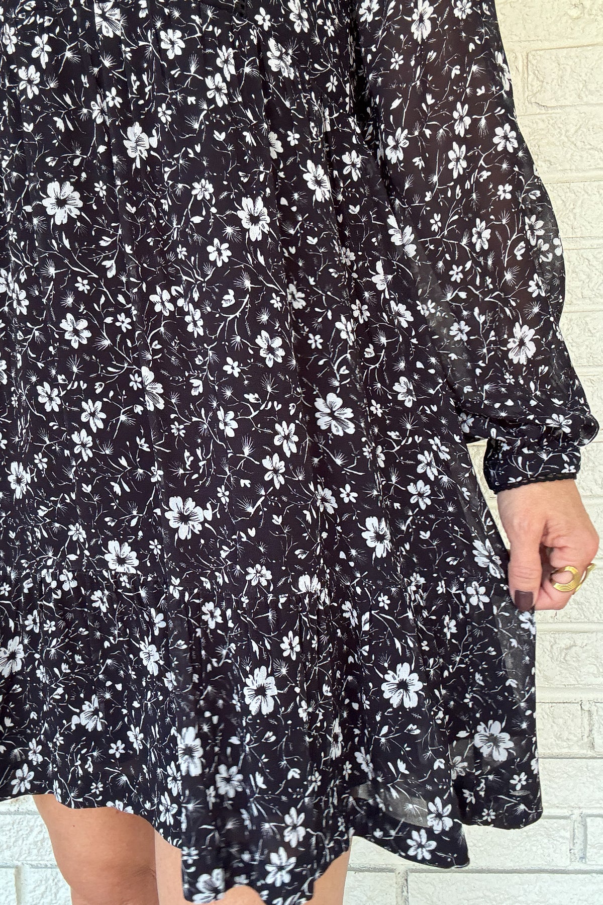 The Naomi Flowy Mini Dress has been restocked! Made from romantic Viscose Georgette, this dress boasts loose, airy sleeves and delicate ladder trim for a comfortable and stylish look. Pair it with your favorite fall boots for the ultimate day-to-night outfit that exudes effortless vibes. She's the mini dress, all grown up.