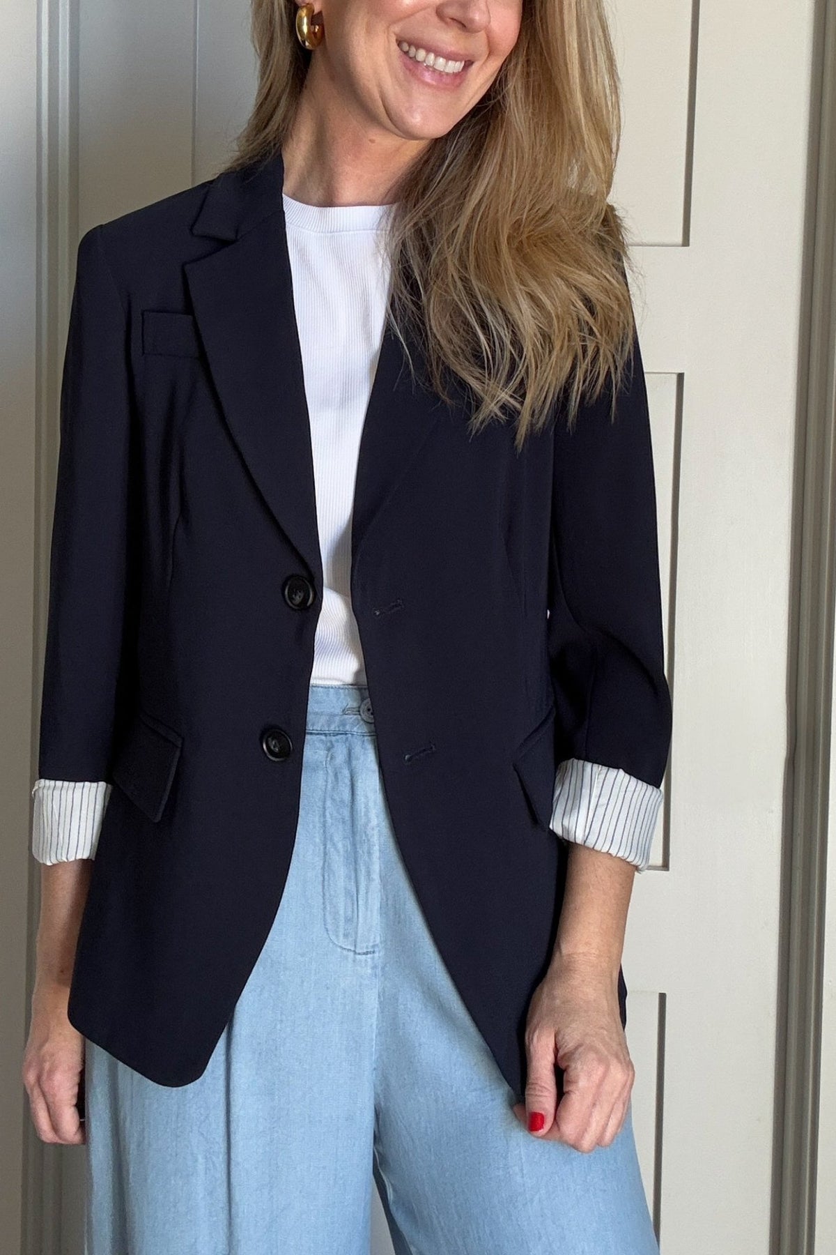 Navy Blazer - Cotton & Cashmere