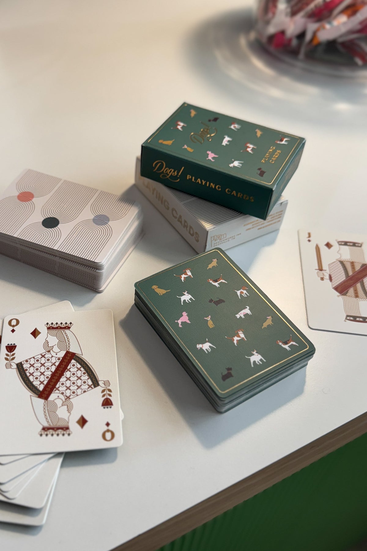 Practice your poker face or go fish in style with DesignWorks Ink Playing Cards. Whether you win or lose, the playing cards with sleek designs make even a bad hand look good! This is a standard poker size 52 card deck with a gold foil stamped tuck box and gold foil stamped cards that are custom designed and unique to DesignWorks Ink!