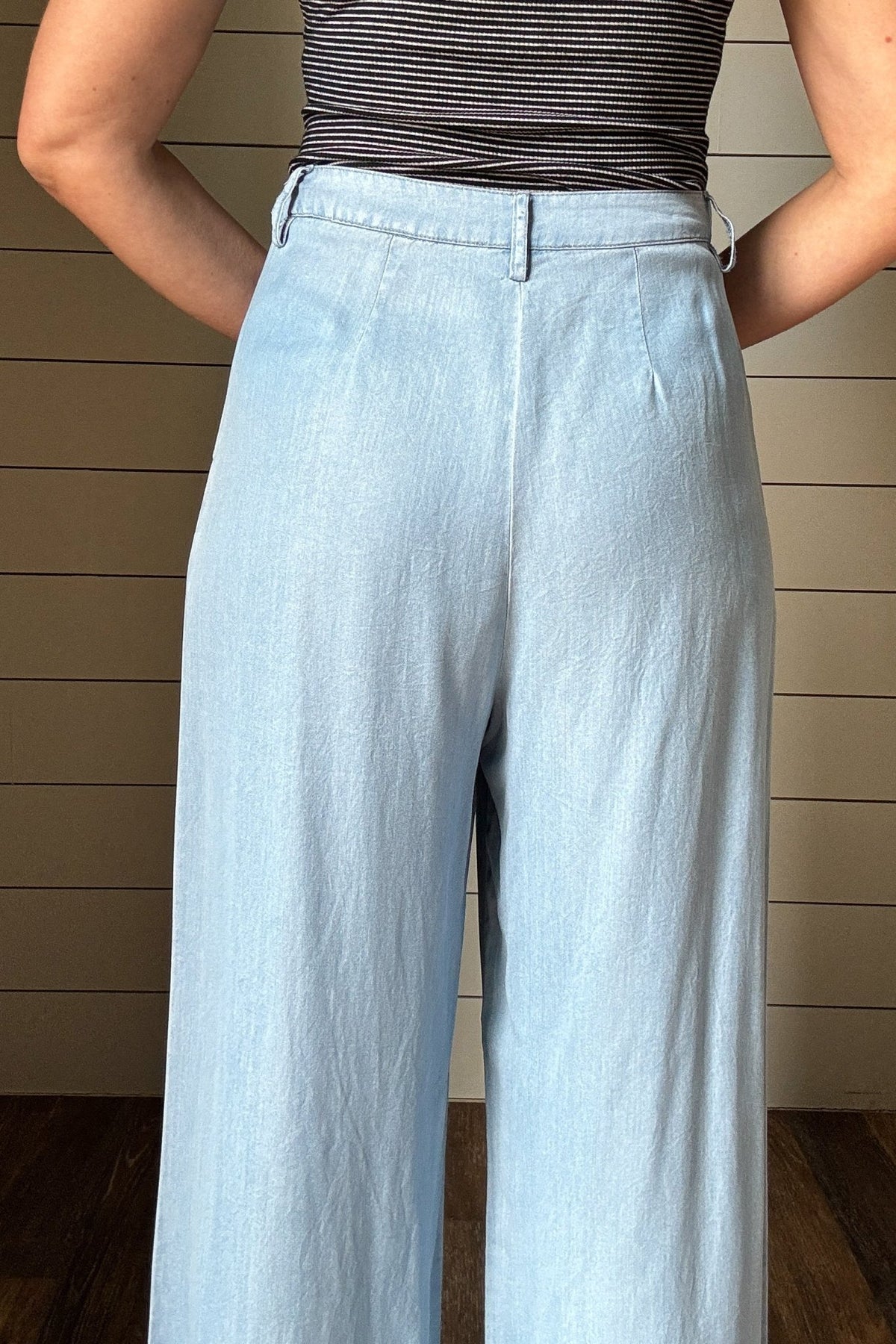 Pleated Light Blue Pant - Cotton & Cashmere