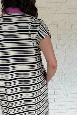 women’s boutique maxi dress, cotton striped dress, women’s boutique Blanco TX, shop women’s fashion online, casual summer maxi dress, quality women’s cotton clothing, comfortable women’s dresses