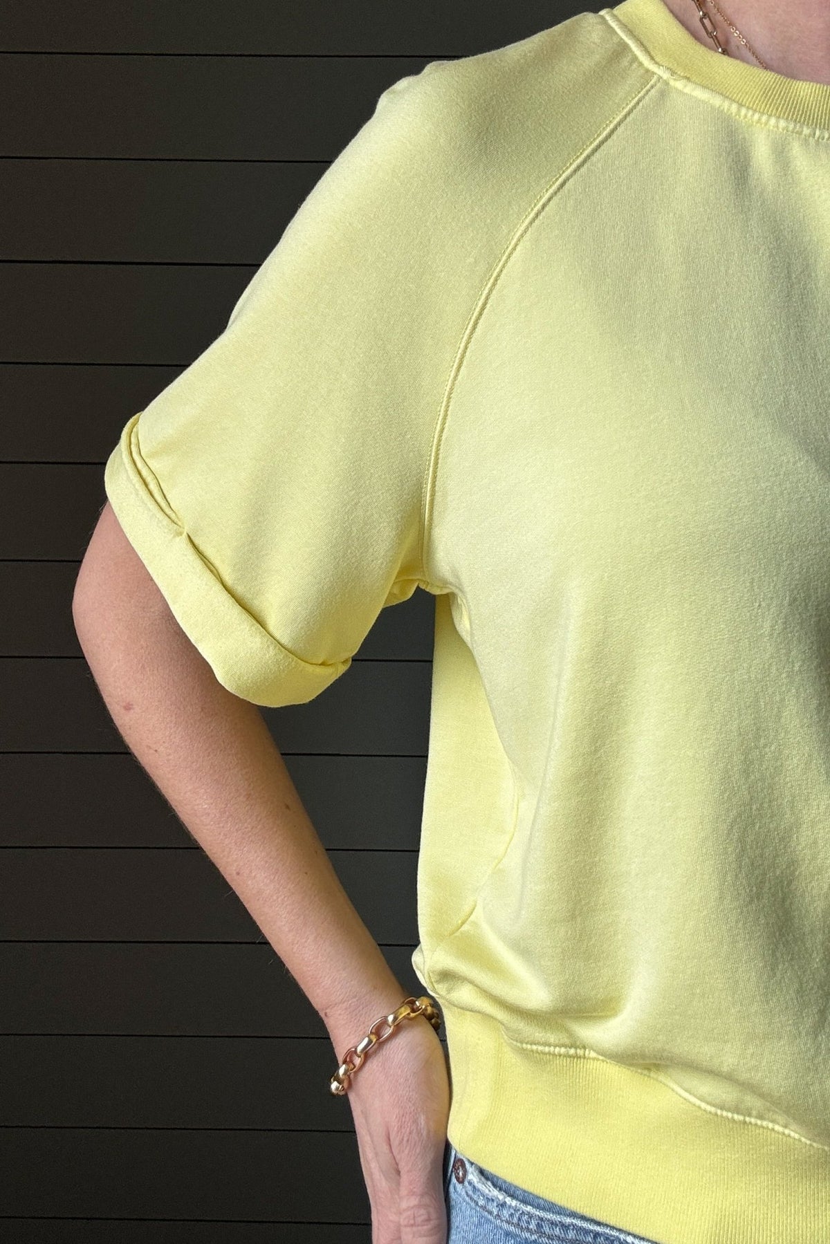 Softest Fleece Shortsleeve Boxy Raglan Sweatshirt, Made in the USA - Cotton & Cashmere