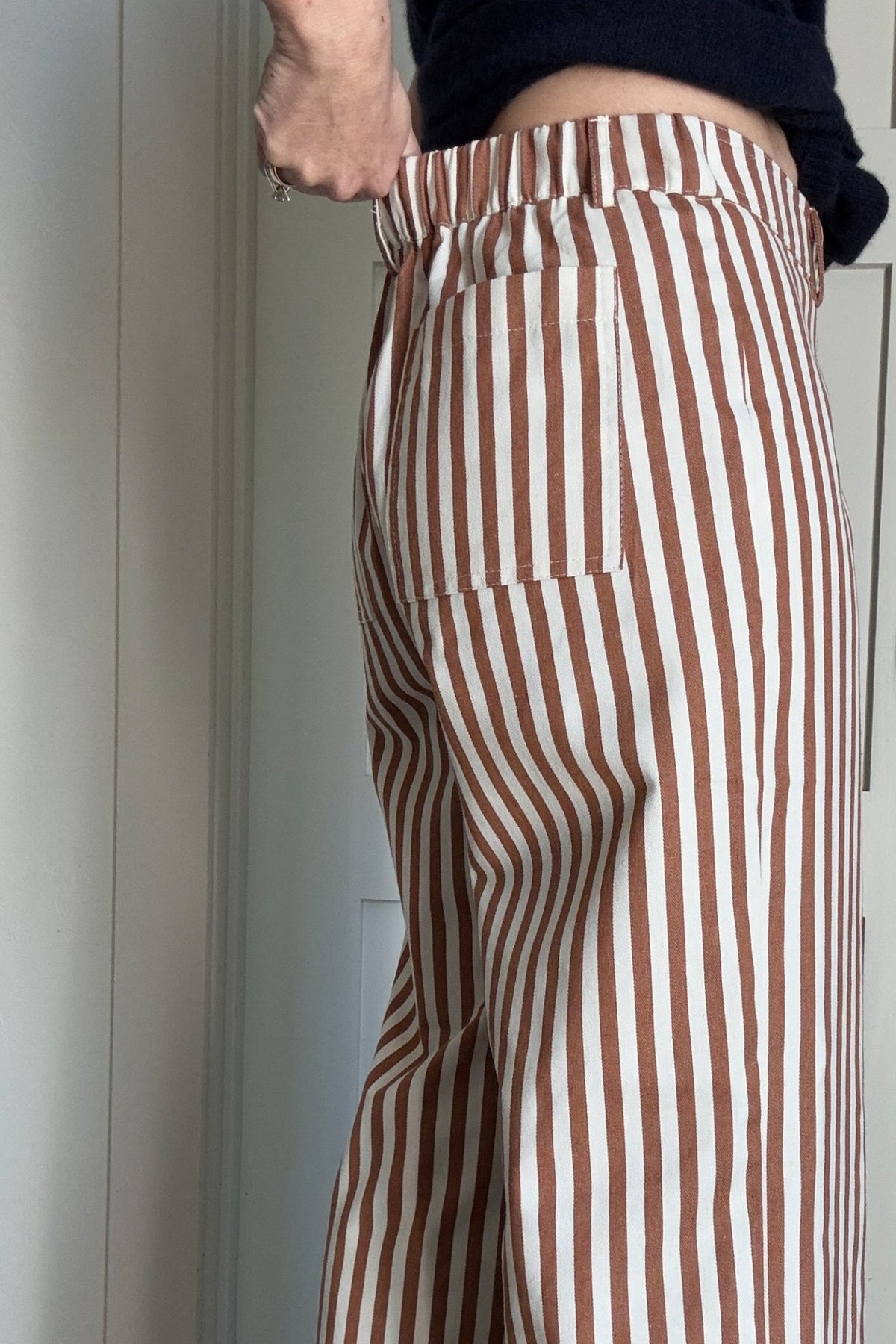 Striped Wide Leg Pants - Cotton & Cashmere