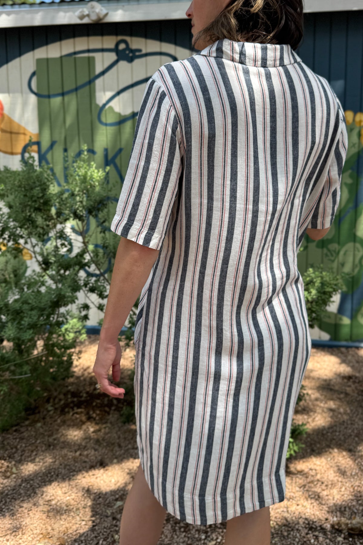 Chelsea Popover Linen Blend Dress Large
