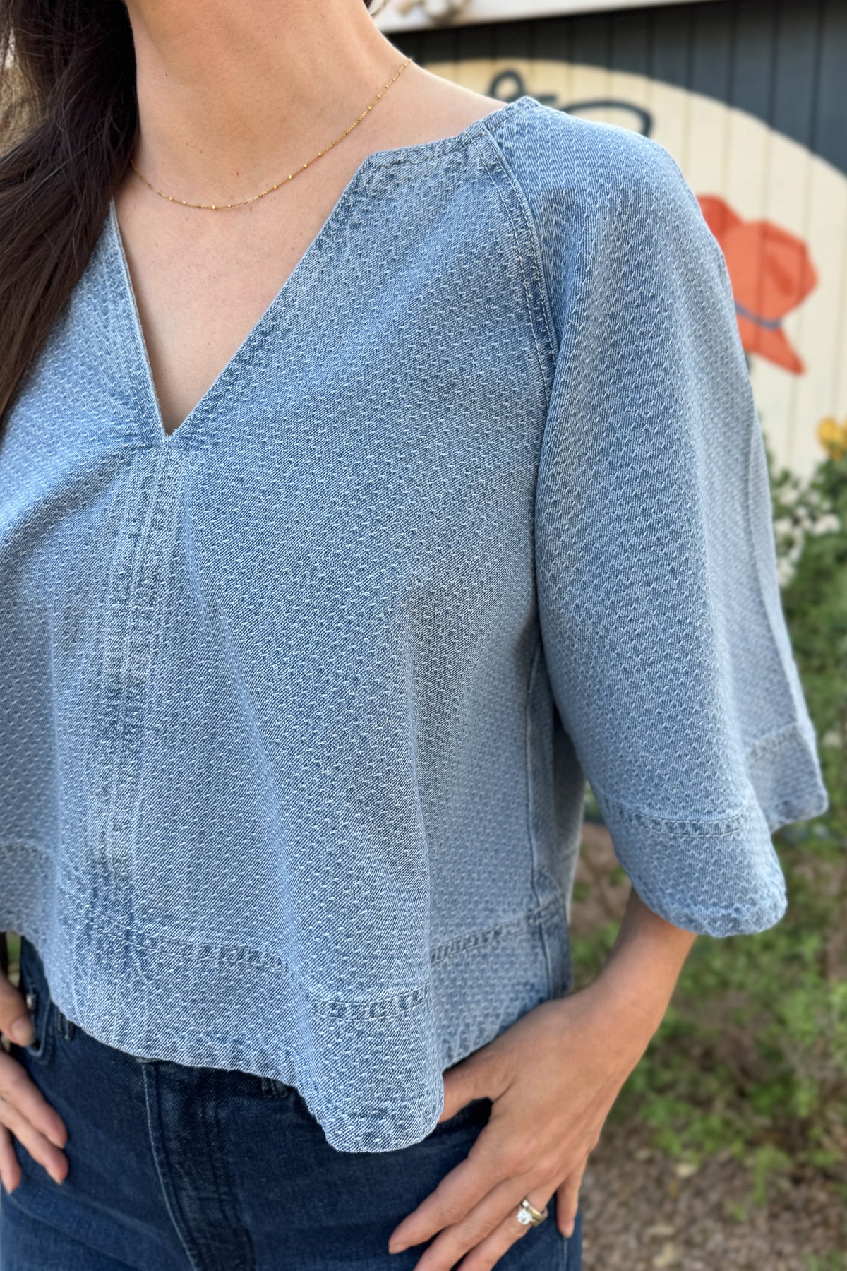textured cotton women’s shirt effortless casual style ships from Texas boutique