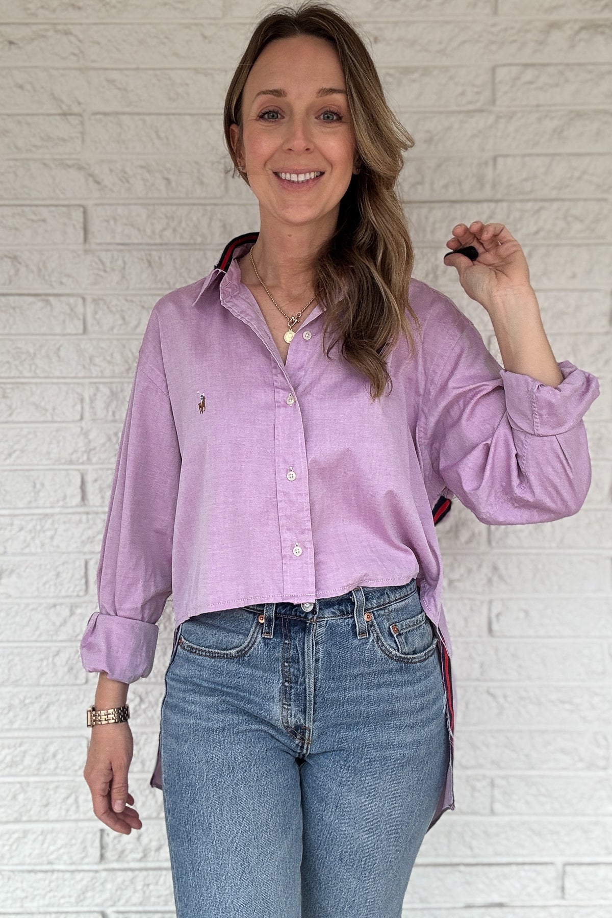 shops in blanco texas, boutique in blanco texas, quality clothing, women's fashion in blanco texas, pink ralph lauren shirt