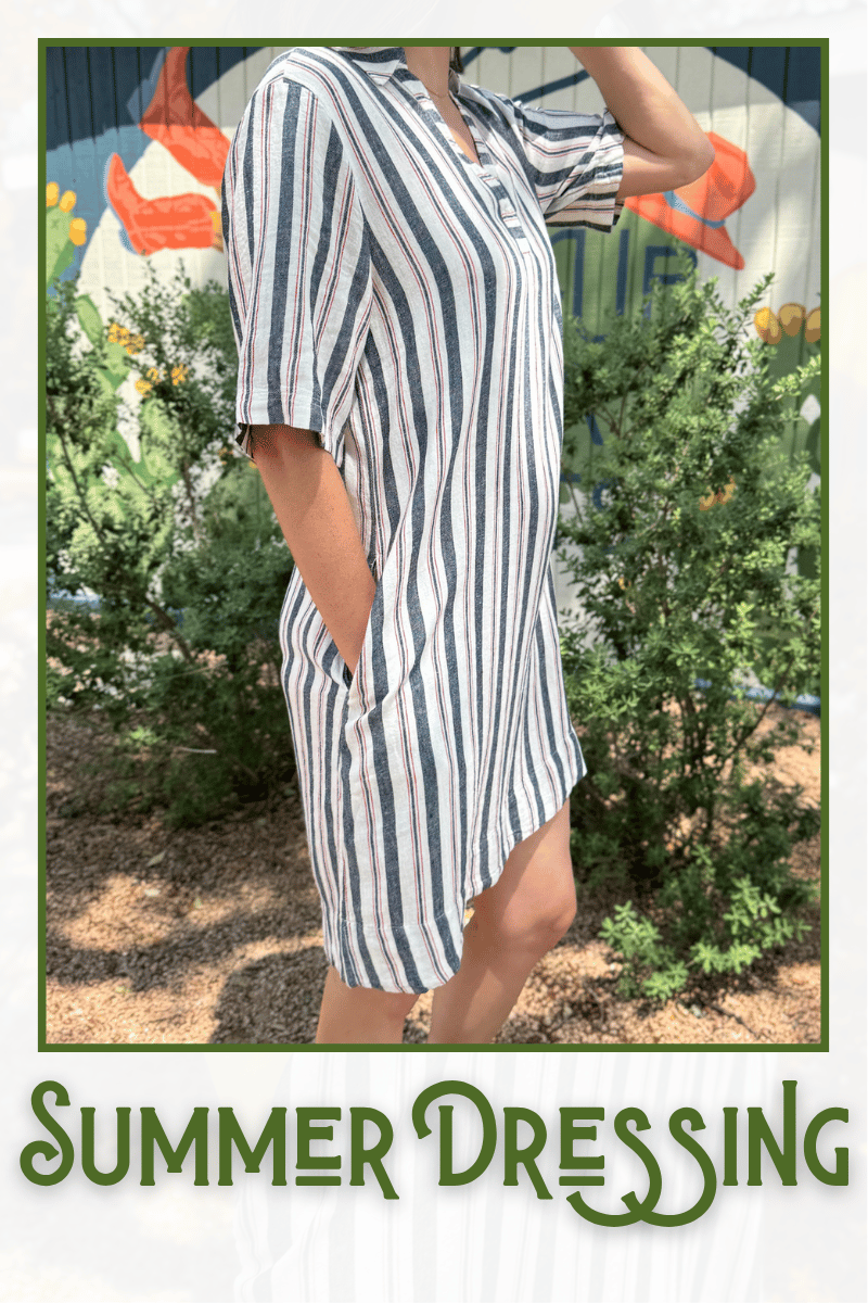 Effortless women’s outfit from Cotton & Cashmere boutique in Blanco, Texas featuring easy-to-wear clothing for everyday style.  