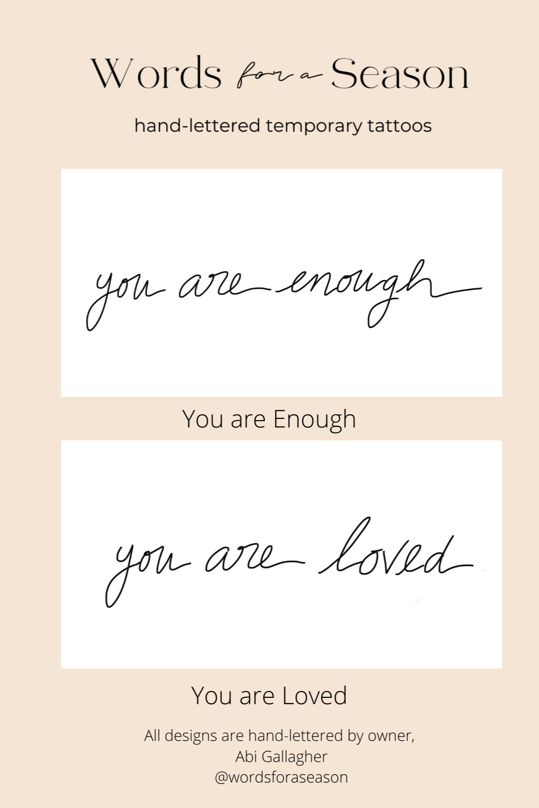 2 - Pack You Are Temporary Tattoos - Cotton & Cashmere